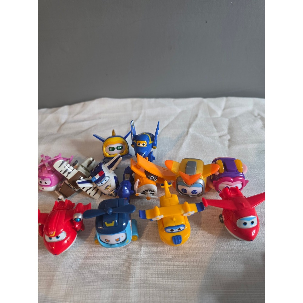 Super Wings Transforming Mini Figure Lot Jett Dizzy Donnie Jerome 13pc Toy Set